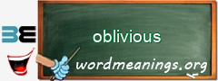 WordMeaning blackboard for oblivious